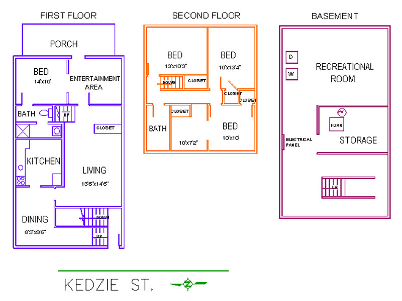 203 Kedzie Street Rental House Floor Plan